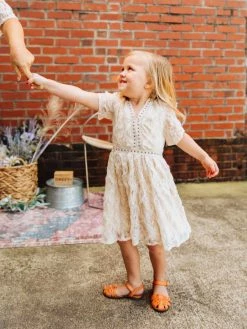 D & J Industries Girls Angel Eyes Dress - Ivory