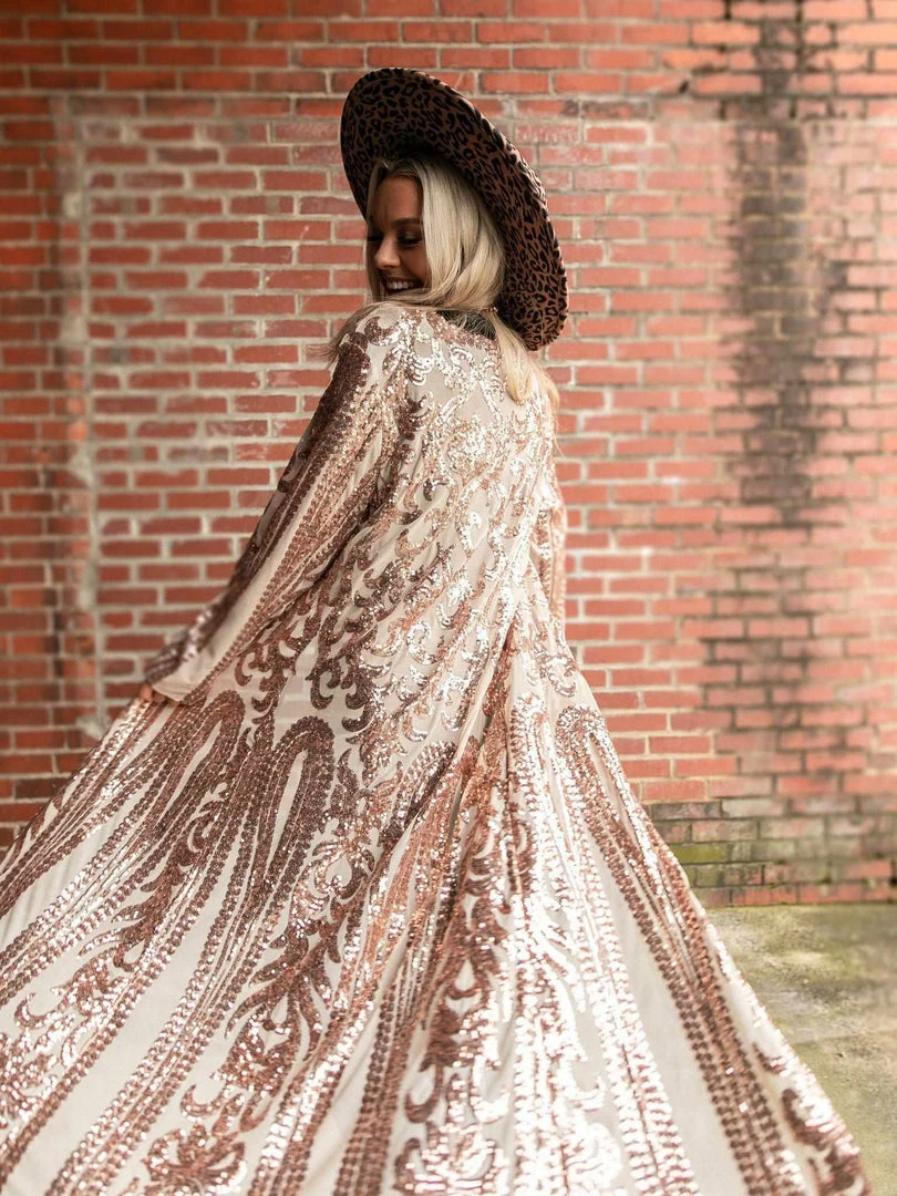 Dongguan Haohoo Clothing CO., Ltd Pre-Orders PREORDER The Royal Sequin Duster - Rose Gold 4 Dongguan Haohoo Clothing CO., Ltd Pre-Orders PREORDER The Royal Sequin Duster - Rose Gold