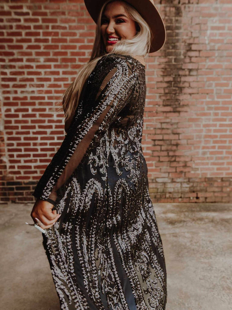 Dongguan Haohoo Clothing CO., Ltd Pre-Orders PREORDER The Royal Sequin Duster - Black 5 Dongguan Haohoo Clothing CO., Ltd Pre-Orders PREORDER The Royal Sequin Duster - Black