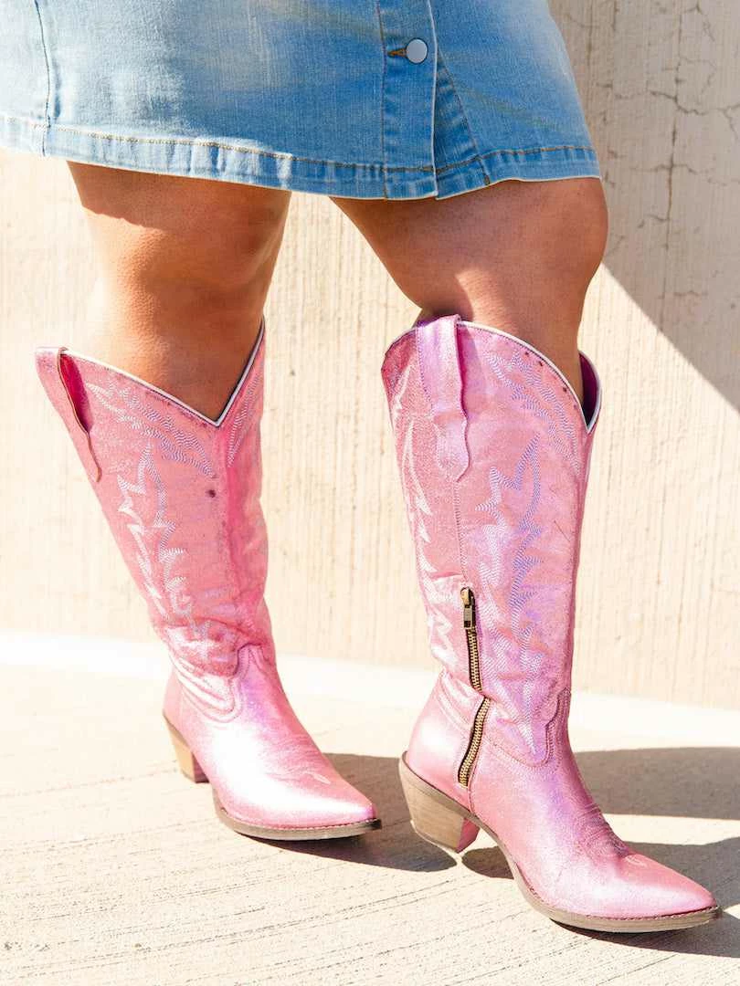 Prachi Leather PREORDER Just Call Me Dolly Pink Cowgirl Boots - Wide Calf Pre-Orders 8 Prachi Leather PREORDER Just Call Me Dolly Pink Cowgirl Boots - Wide Calf Pre-Orders