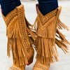 Alig Tannery New Arrivals All Around The Fringe — Cowgirl Boots With Fringe In Tan Leather