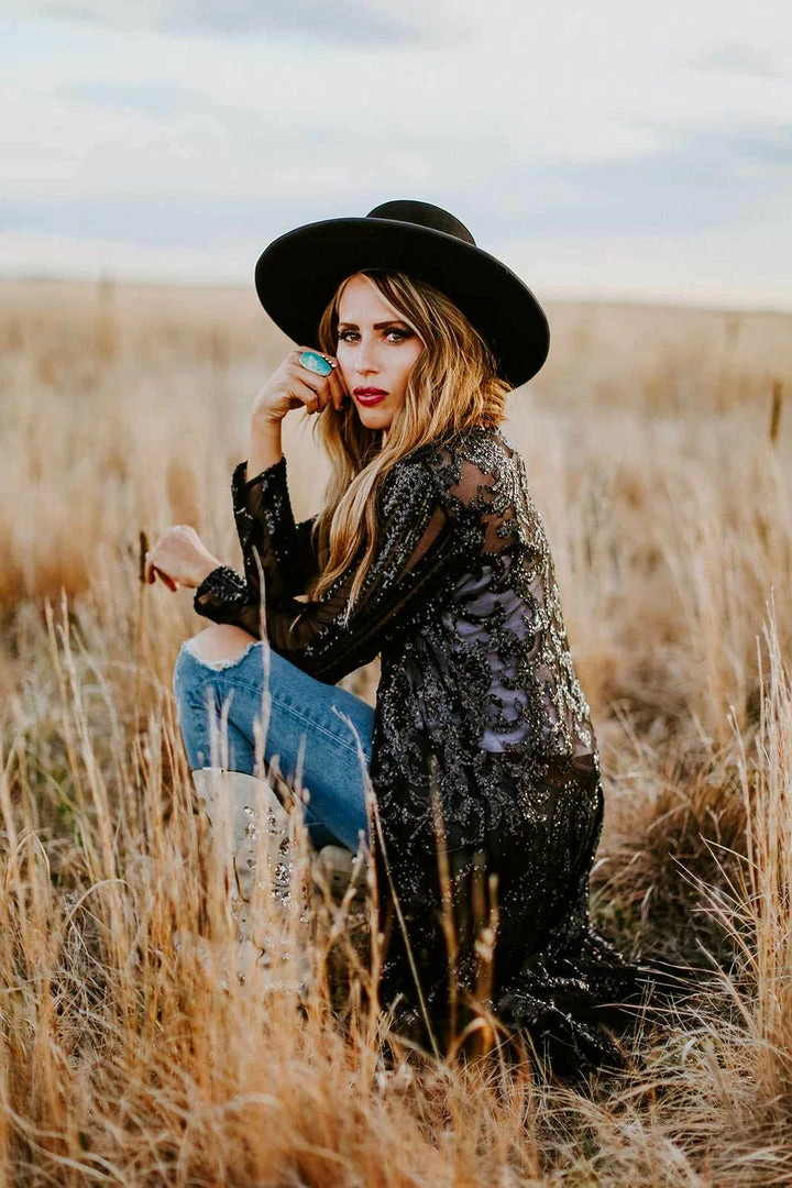 Dongguan Haohoo Clothing CO., Ltd Pre-Orders PREORDER The Royal Sequin Duster - Black 3 Dongguan Haohoo Clothing CO., Ltd Pre-Orders PREORDER The Royal Sequin Duster - Black