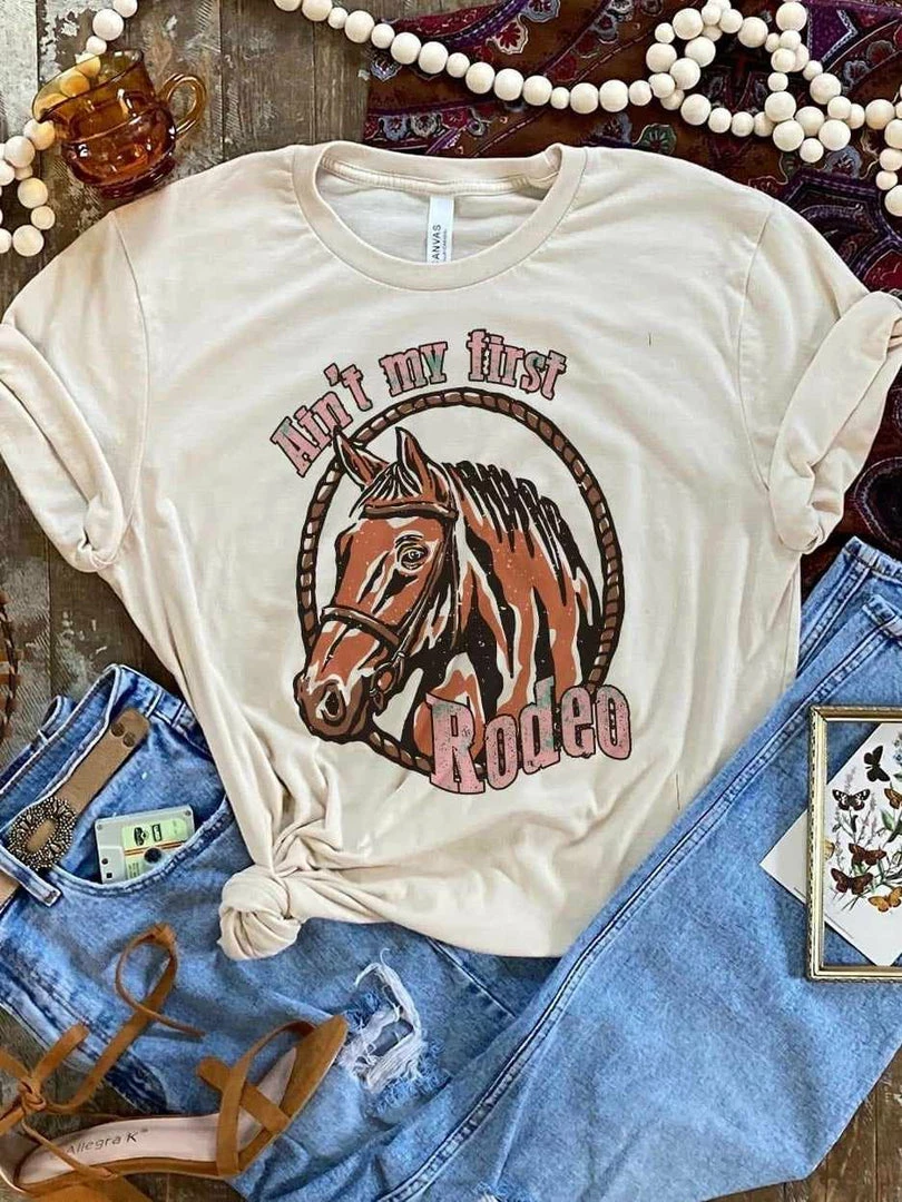 Miss Mud Pie Aint My First Rodeo Tee - Cream 3 Miss Mud Pie Aint My First Rodeo Tee - Cream