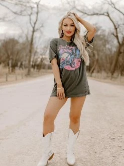Country Deep Bad Moon Rising Distressed Tee Clothing