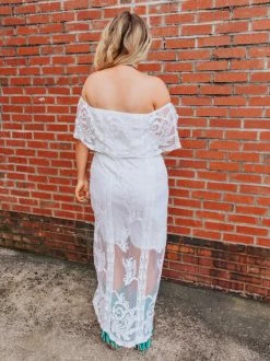 D & J Industries Bridal Ivory Off Shoulder Dress