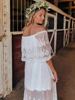 D & J Industries Bridal Off Shoulder White Dress Sale! 12 D & J Industries Bridal Off Shoulder White Dress Sale!