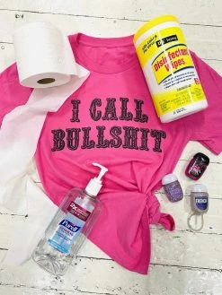 Bling-A-Gogo Bullshit Tee - Pink