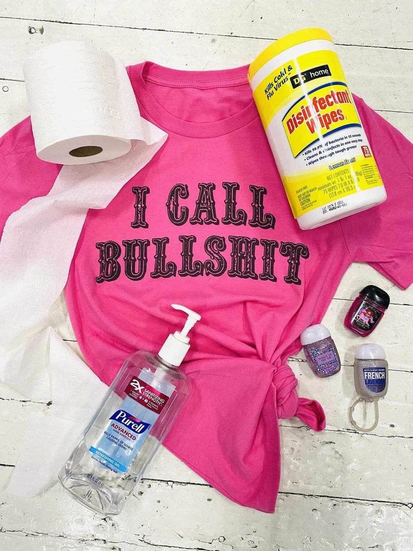 Bling-A-Gogo Bullshit Tee - Pink 3 Bling-A-Gogo Bullshit Tee - Pink