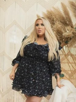 D & J Industries Burnin Love Off Shoulder Dress - Black