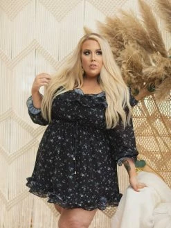 D & J Industries Burnin Love Off Shoulder Dress - Black