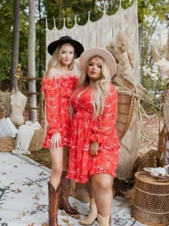 Southern Fried Chics Burnin Love Off Shoulder Dress 10 Southern Fried Chics Burnin Love Off Shoulder Dress