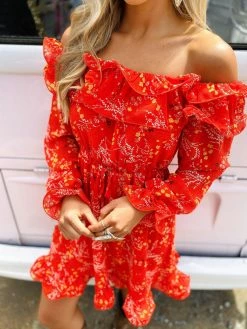 Southern Fried Chics Burnin Love Off Shoulder Dress 12 Southern Fried Chics Burnin Love Off Shoulder Dress