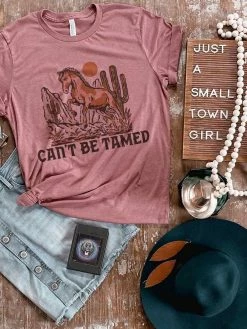 Miss Mud Pie Cant Be Tamed Tee - Mauve Clothing