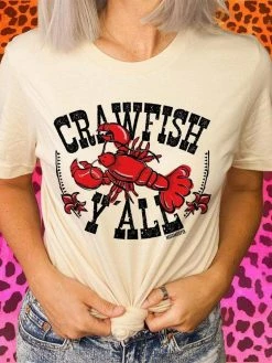Miss Mud Pie Clothing Crawfish Yall Tee - Cream