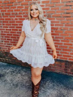 D & J Industries Feelin' Flirty Dress - White