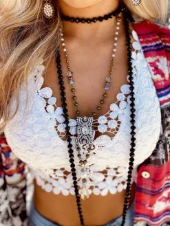 Southern Fried Chics Flirty Floral Bralette - White Bralettes