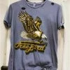 Country Deep Tees Free Bird Distressed Tee - Vintage Blue