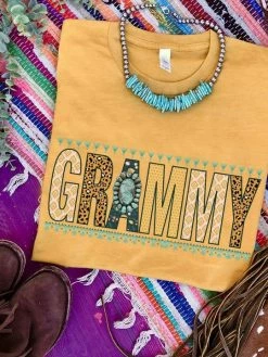 Miss Mud Pie Grammy T-shirt - Mustard