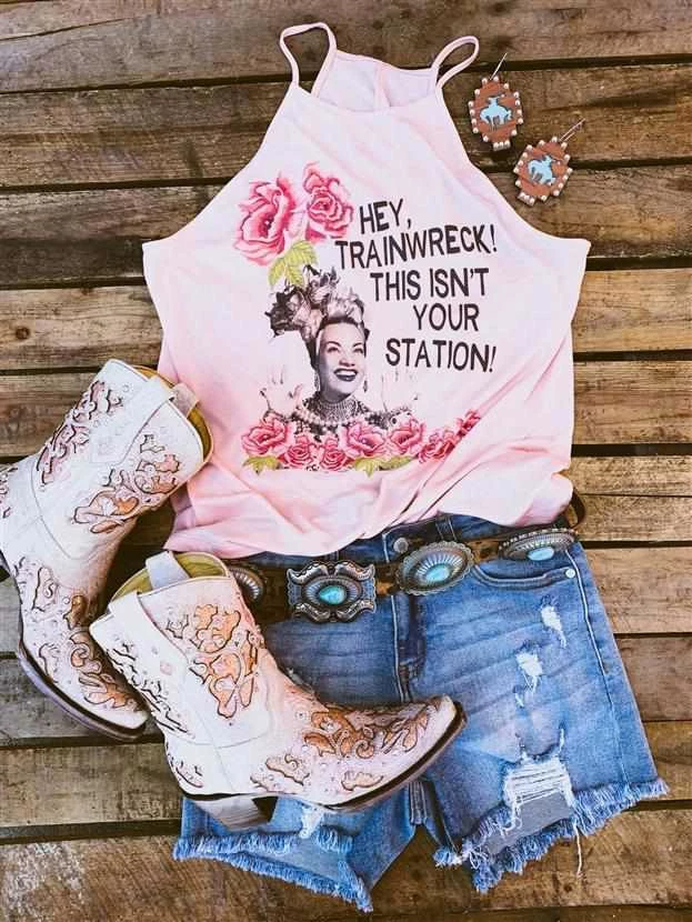 Bling-A-Gogo Hey Trainwreck Tank By Bling-a-Go-Go 3 Bling-A-Gogo Hey Trainwreck Tank By Bling-a-Go-Go