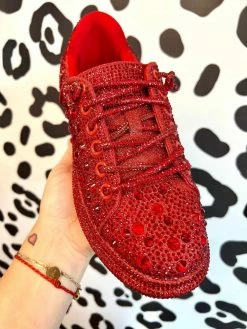 Cheap southernfriedchics Store 26 Azalea Wang Glittery Red Chic Sneakers