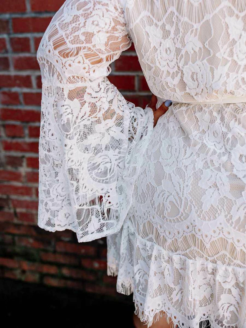 Southern Fried Chics Bridal Lacey Belle Dress - White 8 Southern Fried Chics Bridal Lacey Belle Dress - White