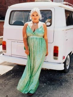 D & J Industries Sale! Livin' The Dream Dress - Mint Sequin