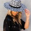 Luxe Apparel Nashville Wide Brim Hat - Snow Leopard
