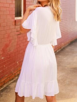 D & J Industries Never Lookin Back Dress - White Sale!