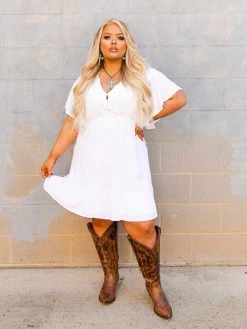 D & J Industries Never Lookin Back Dress - White Sale!