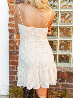 D & J Industries Bridal One Of The Good Ones — Boho Mini Dress In White