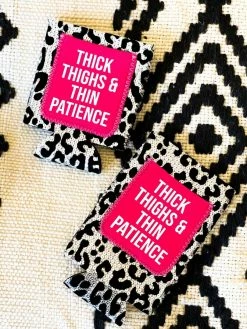 Southern Grace Thick Thighs & Thin Patience Sequin Can Coolers - Slim Can New Arrivals