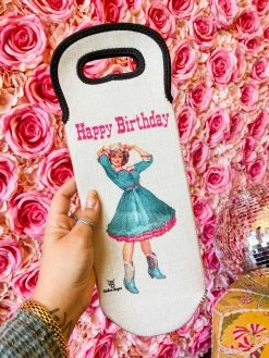 4B Custom Designs LLC New Arrivals Happy Birthday Wine Bottle Koozie