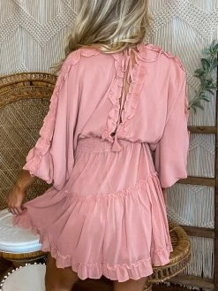 STORIA New Arrivals Pretty As A Peach Peasant Dress
