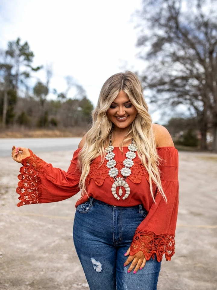 D & J Industries Lace Talk About It — Lace Top In Red 6 D & J Industries Lace Talk About It — Lace Top In Red