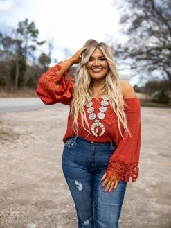 D & J Industries Lace Talk About It — Lace Top In Red 8 D & J Industries Lace Talk About It — Lace Top In Red