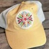 FayCo Circle Floral Yellow Hat