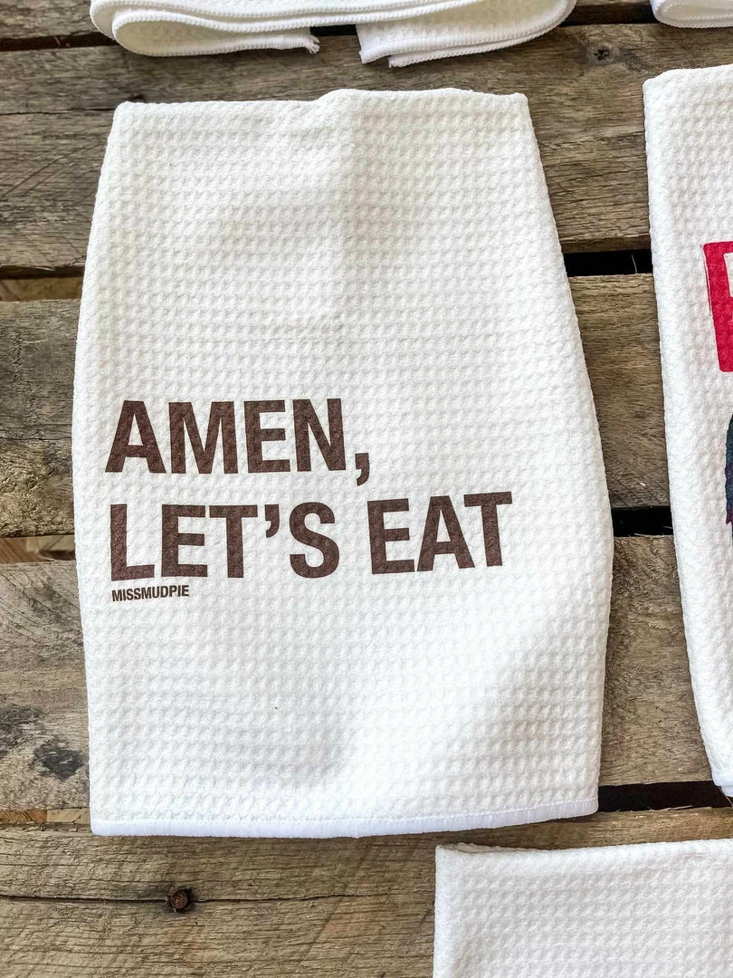 Miss Mud Pie Accessories Amen Lets Eat Hand Towel 3 Miss Mud Pie Accessories Amen Lets Eat Hand Towel