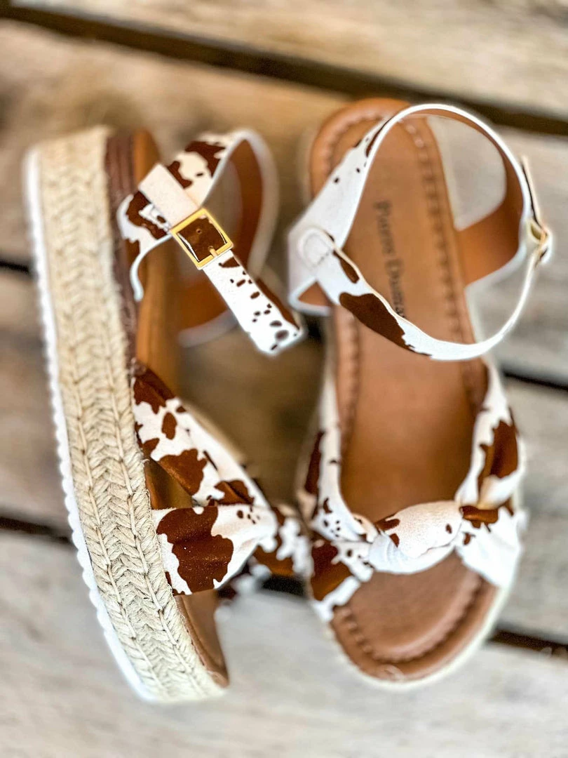 Olem Shoe Corporation Twisted Vibes Platform Sandal - Cow Print 3 Olem Shoe Corporation Twisted Vibes Platform Sandal - Cow Print