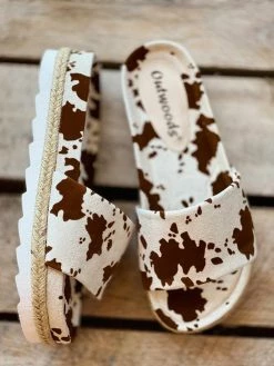 Olem Shoe Corporation Foxy Sandal Slides - Cow Print