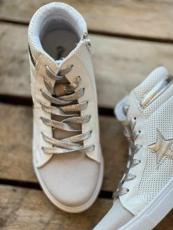Olem Shoe Corporation Falling Over The Silver Star Hi-Top Sneakers