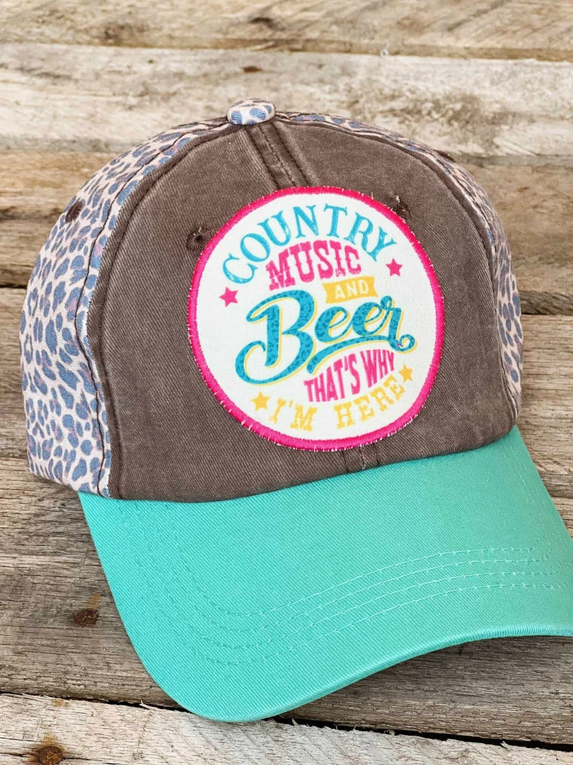 Southern Grace Country Music And Beer That's Why I'm Here Patch Hat 3 Southern Grace Country Music And Beer That's Why I'm Here Patch Hat