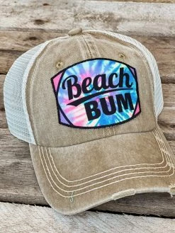Southern Grace Beach Bum Light Brown Distressed Hat