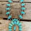 Southern Grace Calamity Jane Turquoise Squash Blossom Necklace