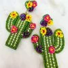 Treasure Jewels, Inc. Prickle Me Cactus Flower Beaded Earrings