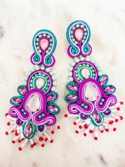 Treasure Jewels, Inc. New Arrivals These Are My Purple And Turquoise Beaded Earrings