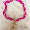 Treasure Jewels, Inc. Blinging Heart Pink Necklace
