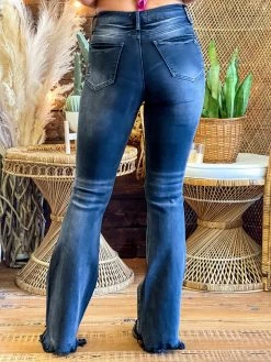 Special A Summer Fever Collection Mid Rise Boot Cut Distressed Jeans - Vintage Black