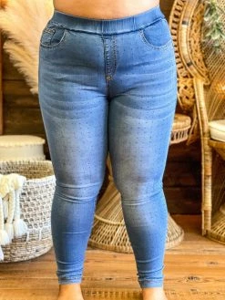 Cheap southernfriedchics Store 5 Vocal Denim Legging With All Over Bling New Arrivals