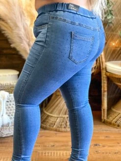 Vocal Denim Legging With All Over Bling New Arrivals