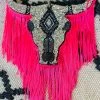 Southern Custom Designs New Arrivals Sassy Silver Steer Neon Fringe Freshie